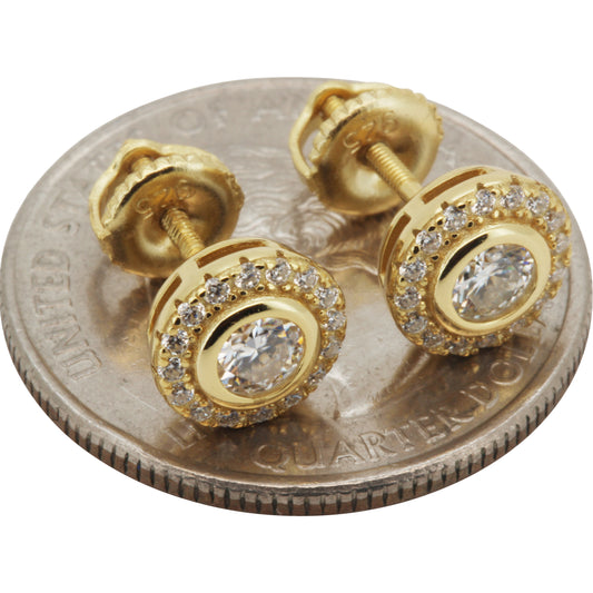 8mm Moissanite Circle Studs