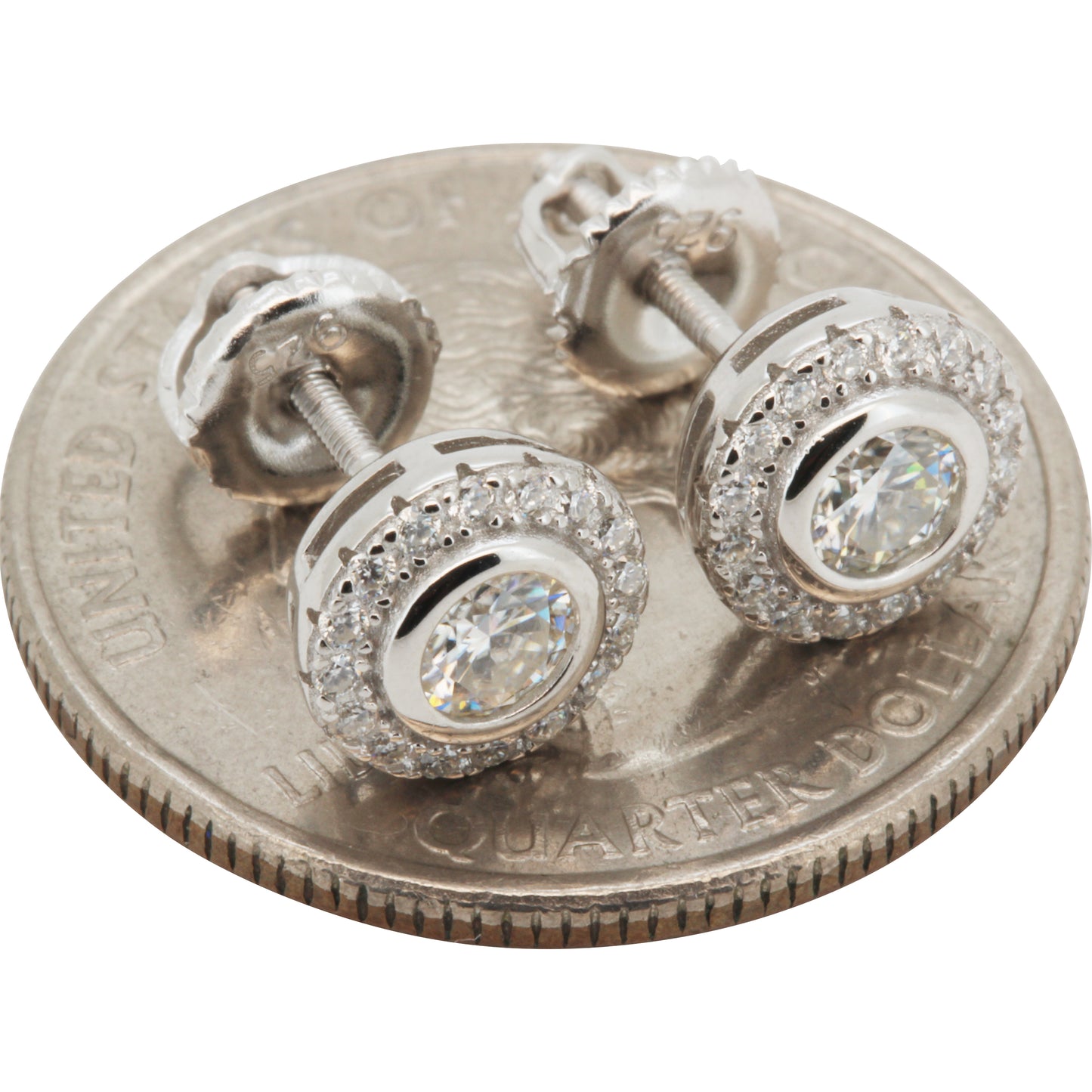 8mm Moissanite Circle Studs