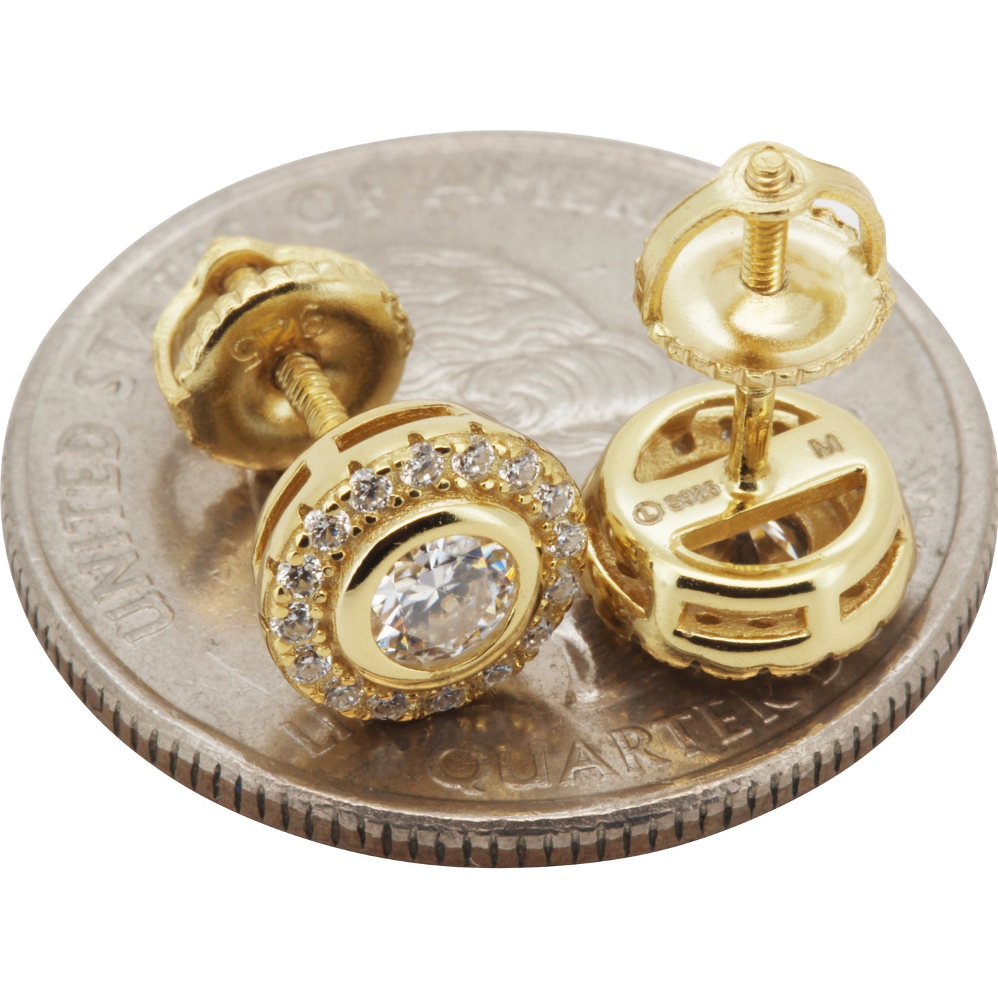 8mm Moissanite Circle Studs