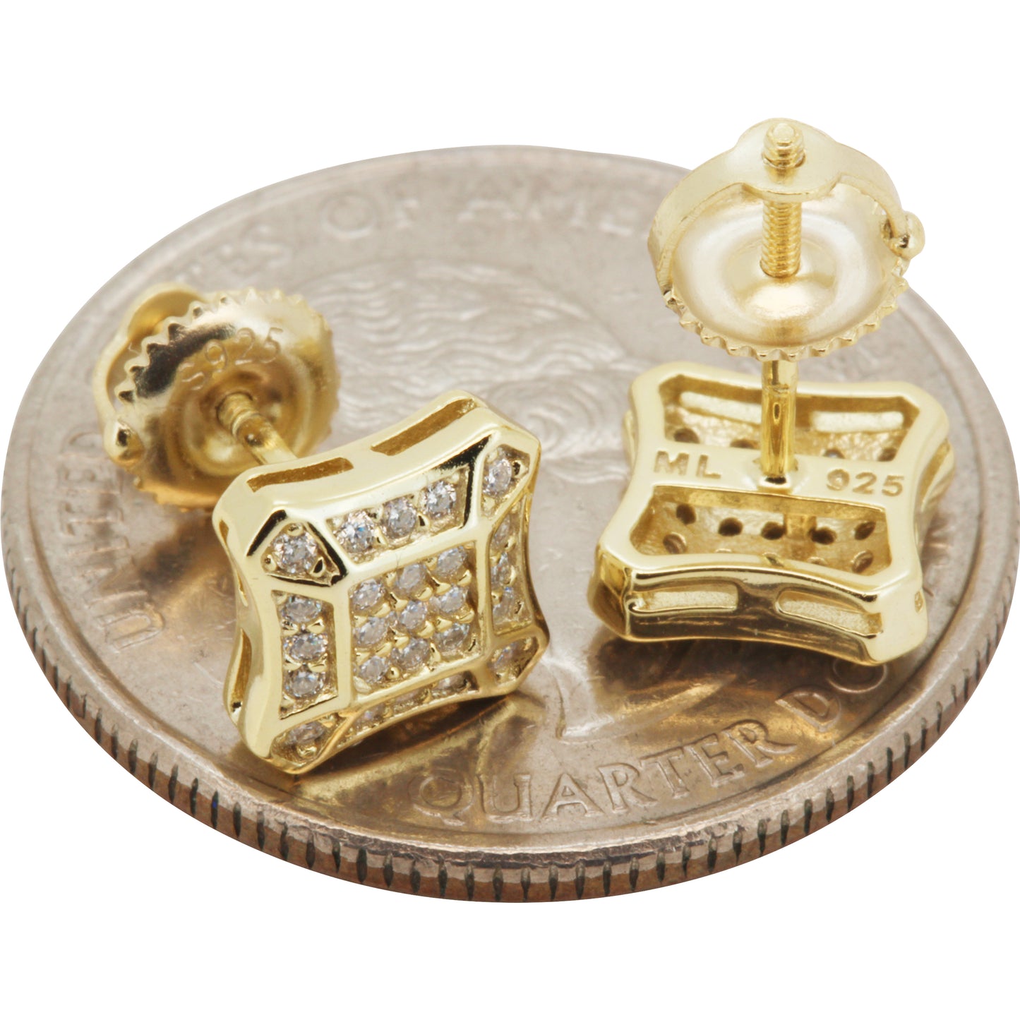 7.5mm Moissanite Square Studs