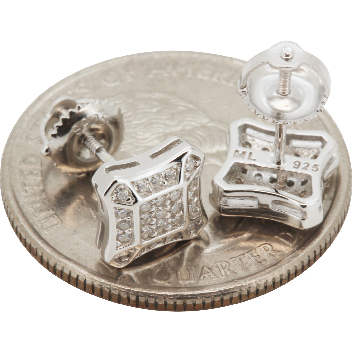 7.5mm Moissanite Square Studs