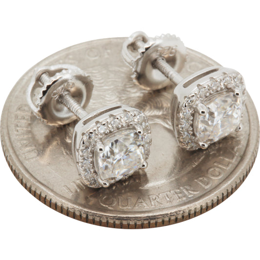 8mm Moissanite Square Studs