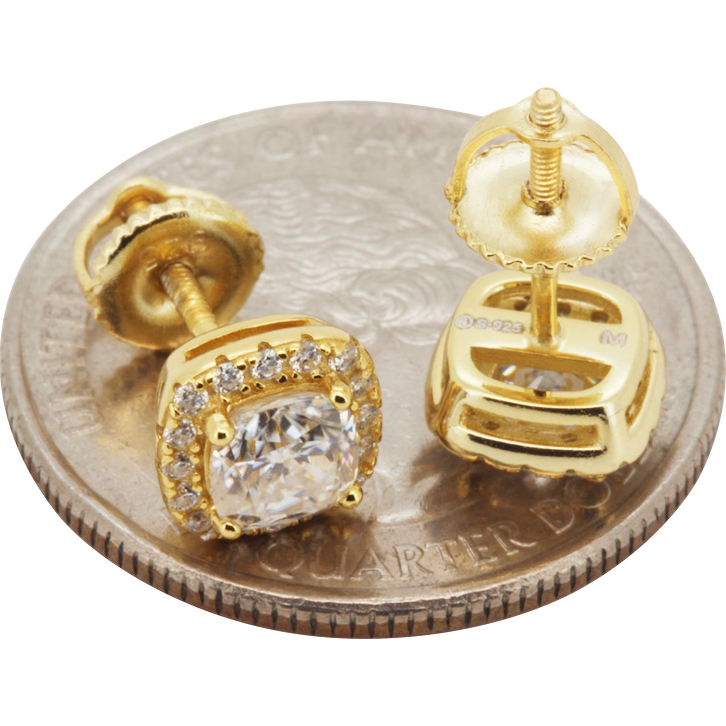 8mm Moissanite Square Studs