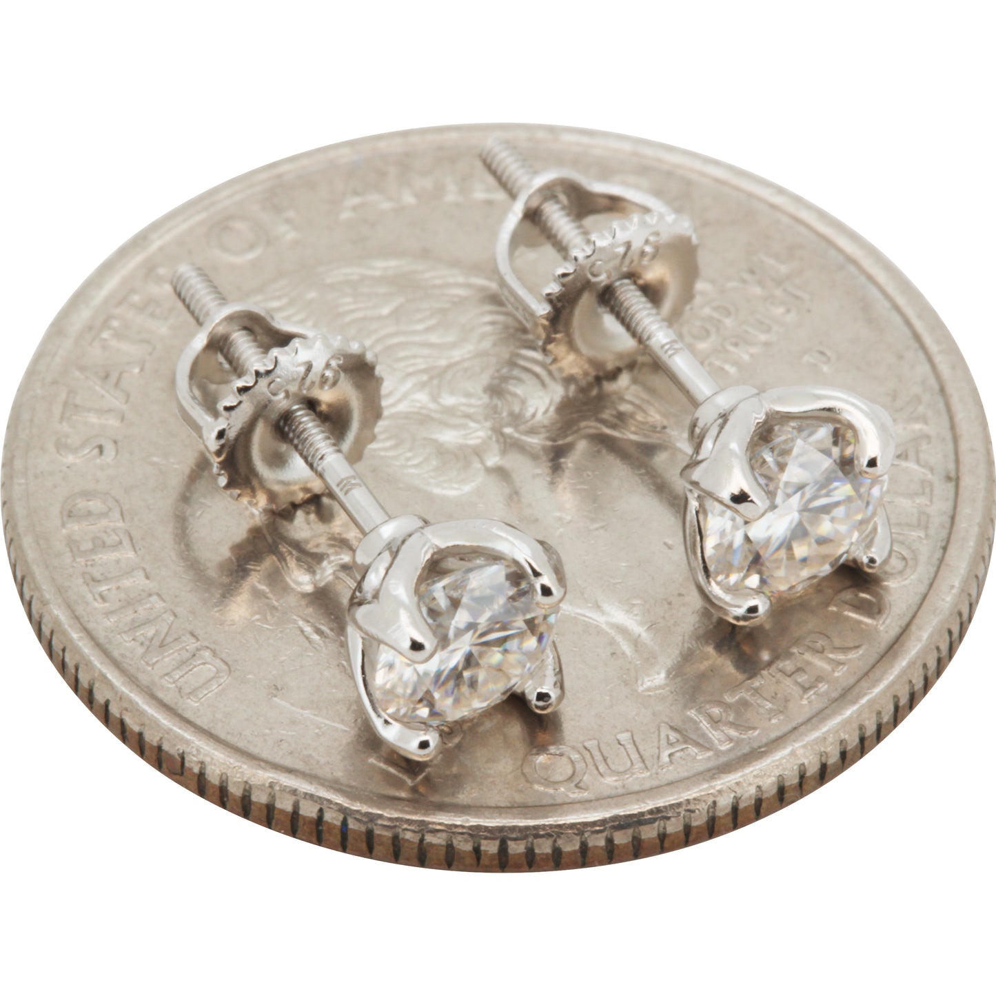 5mm 1ctw Moissanite Solitaire Studs