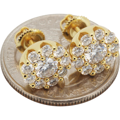 10mm Moissanite Circle Cluster Studs