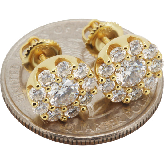 10mm Moissanite Circle Cluster Studs