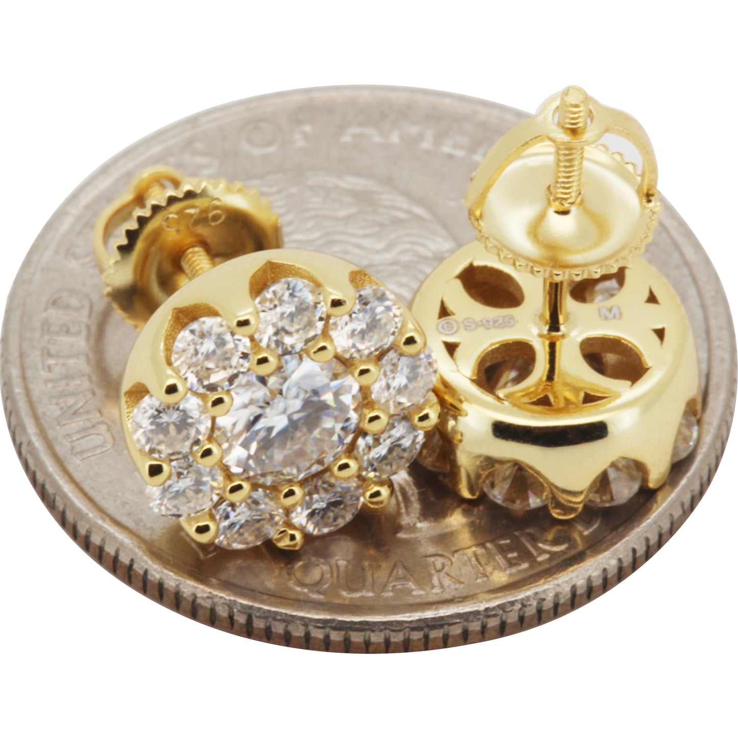 10mm Moissanite Circle Cluster Studs