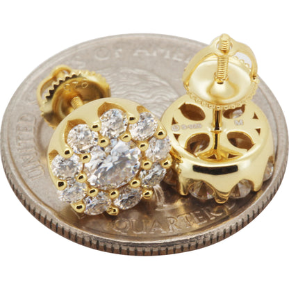 10mm Moissanite Circle Cluster Studs