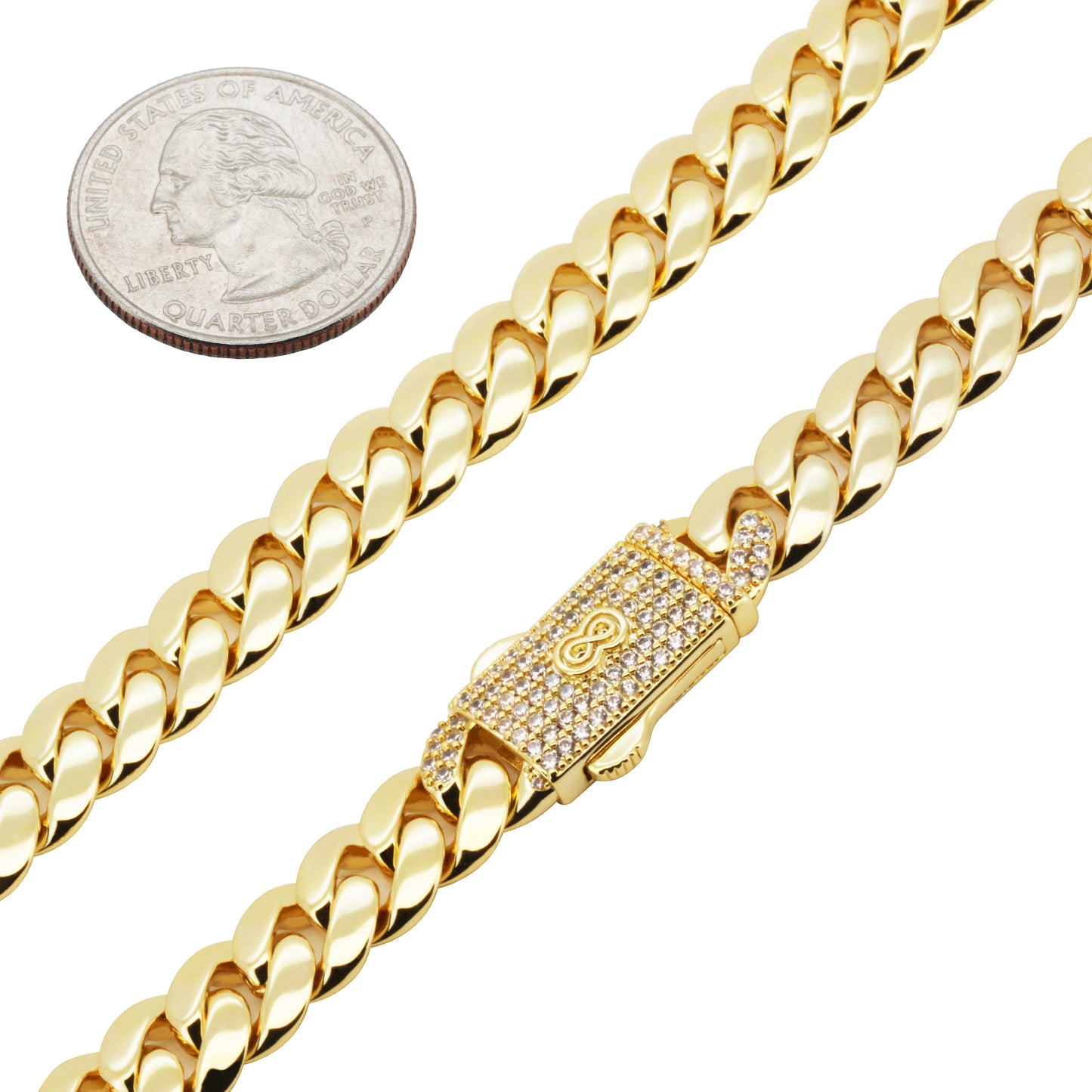 10mm Monaco Miami Cuban Link Bracelet 8"
