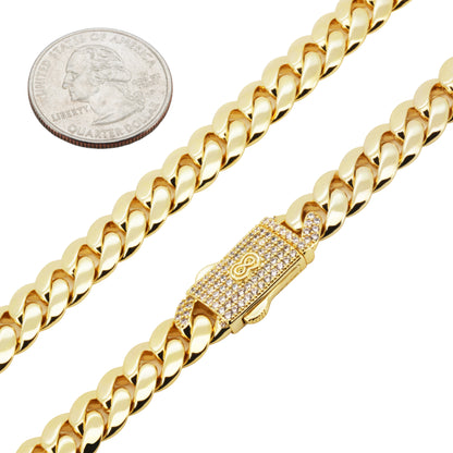 10mm Monaco Miami Cuban Link Bracelet 8"