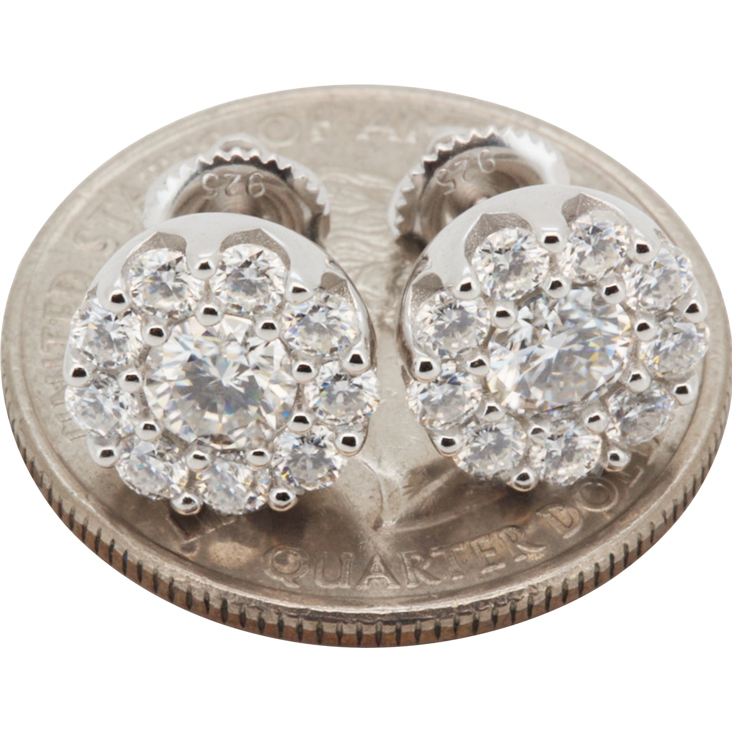 10mm Moissanite Circle Cluster Studs