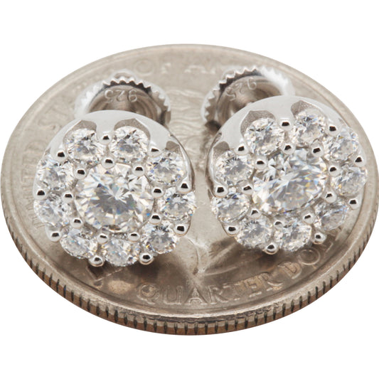 10mm Moissanite Circle Cluster Studs