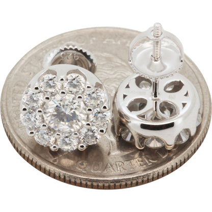 10mm Moissanite Circle Cluster Studs