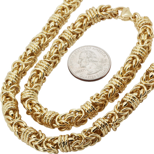 8mm Round Byzantine Chain 22"
