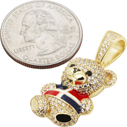 Dominican Republic Flag Teddy Bear Pendant