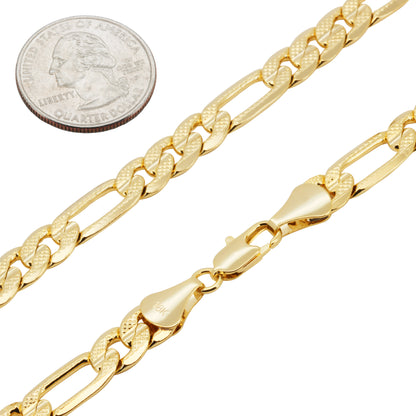 9mm Figaro Link Bracelet 8"
