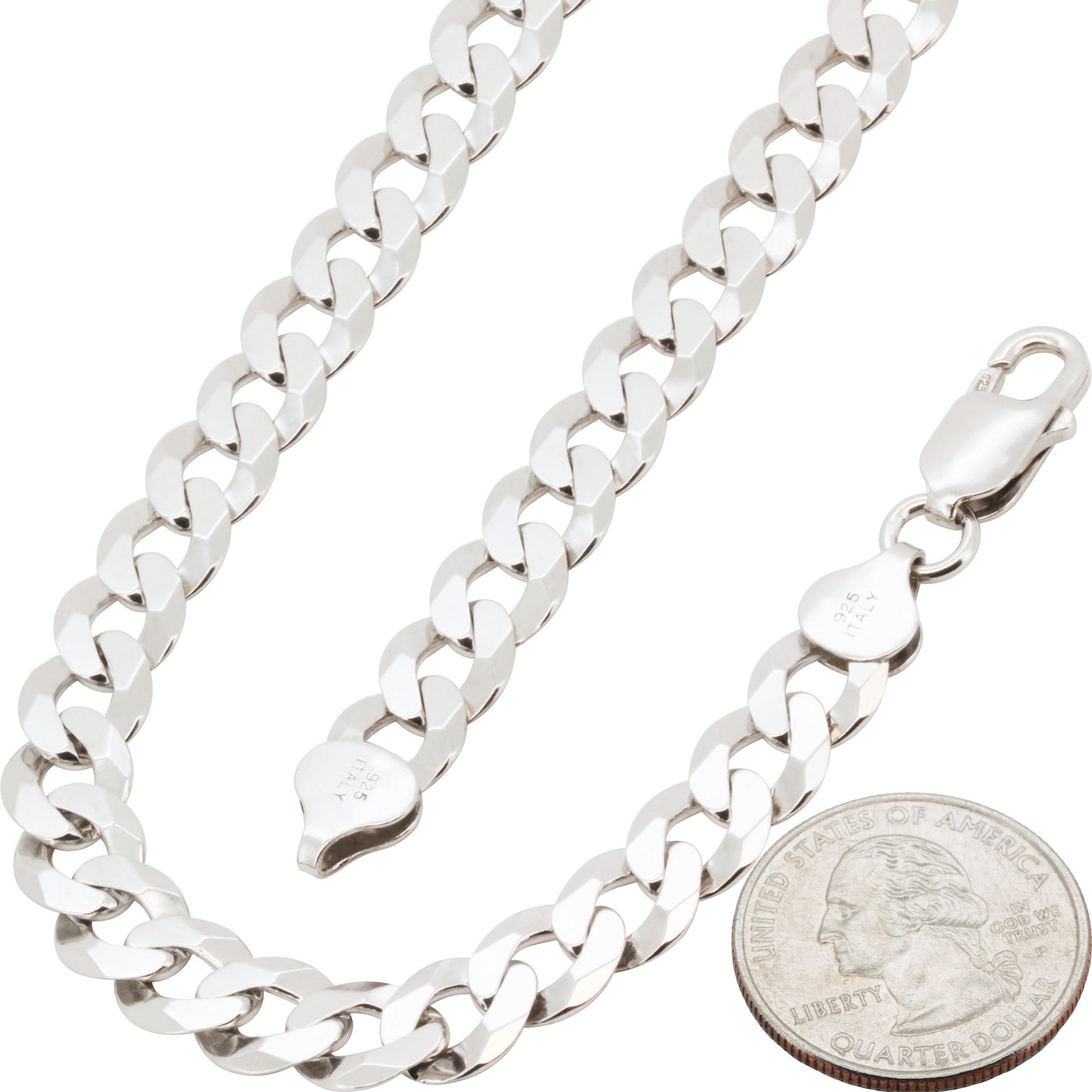 8mm Curb Cuban Link Chain 22"