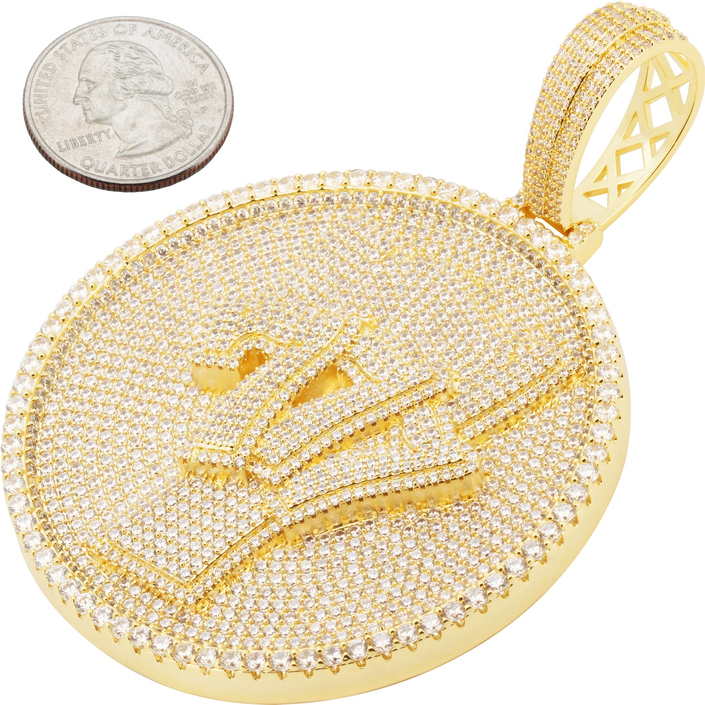 Quadruple Number 7 Circle Pendant