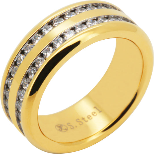 8mm Double Row Band Ring Size 8