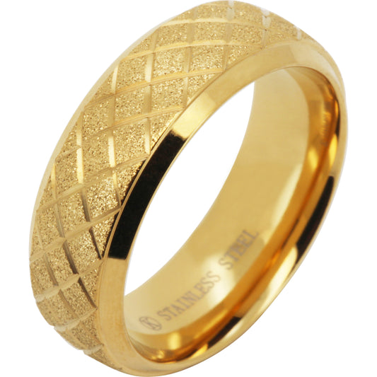 7mm Crisscross Pattern Band Ring Size 8