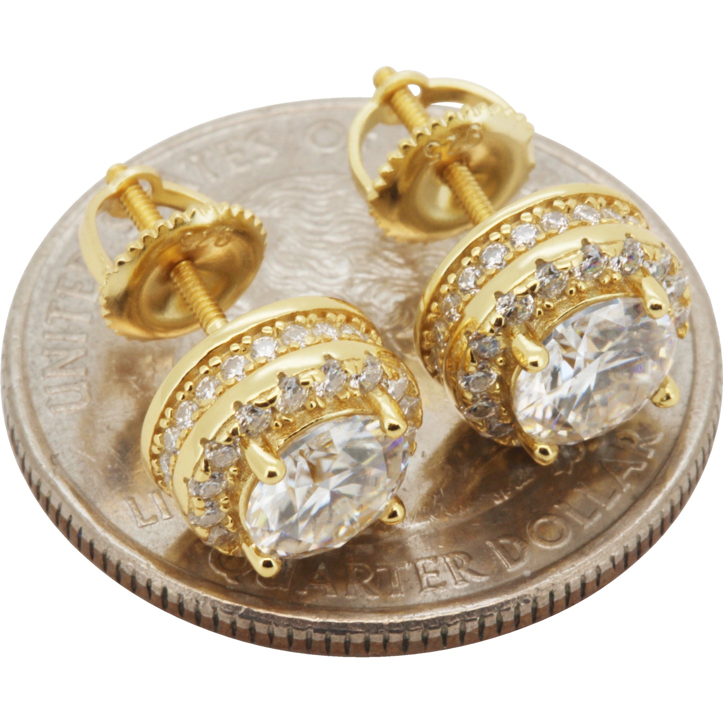 9mm 2.13ctw Moissanite Circle Halo Studs