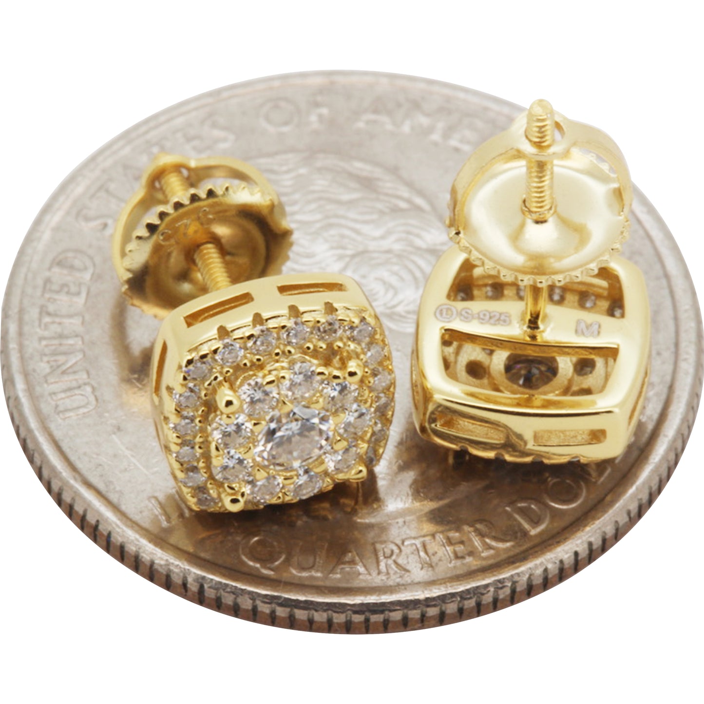 8mm Moissanite Square Studs