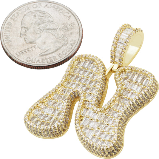 Bubble Letter N Pendant