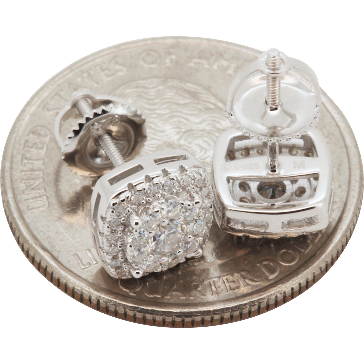 8mm Moissanite Square Studs