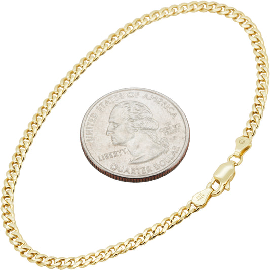 3mm Cuban Link Bracelet 7.5"