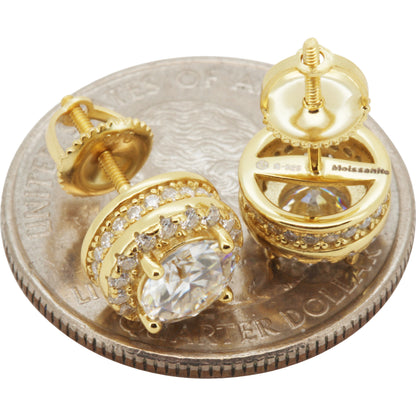 9mm 2.13ctw Moissanite Circle Halo Studs