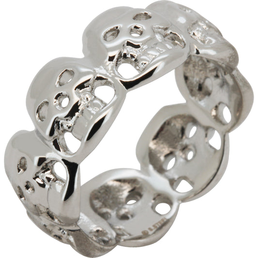 9mm Skull Head Band Ring Size 10