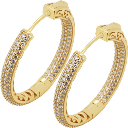 Moissanite 3mm x 25mm Hoops