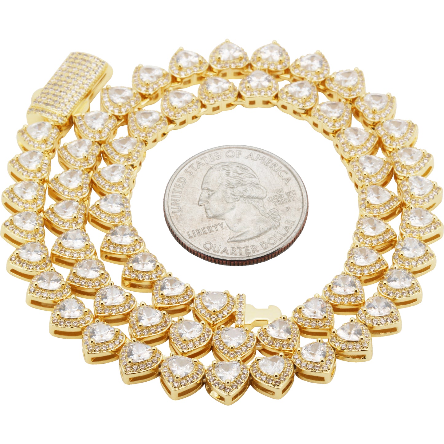 7mm Heart Tennis Chain 17"