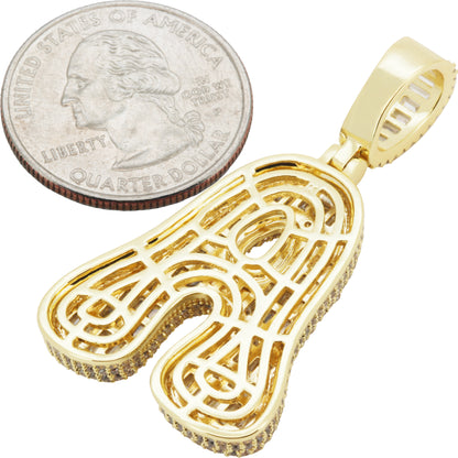 Bubble Letter A Pendant