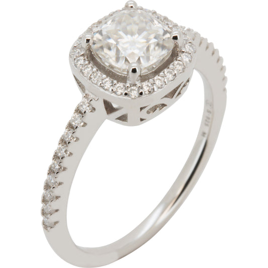 2ctw Halo Square Engagement Ring Size 9