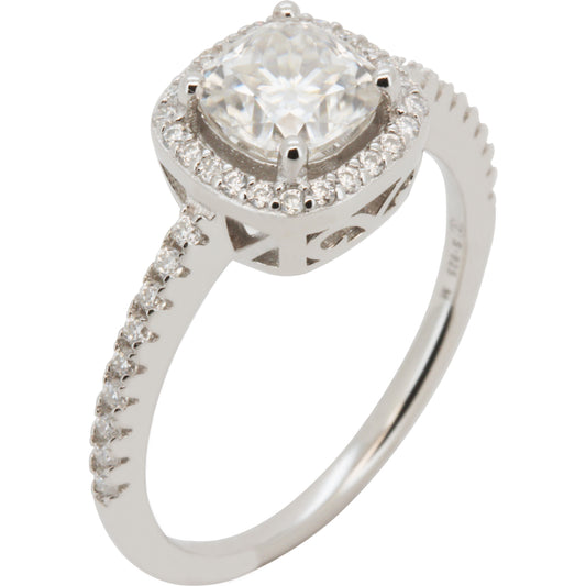 2ctw Halo Square Engagement Ring Size 6