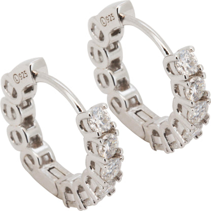 Moissanite 2.5mm x 16mm Hoops
