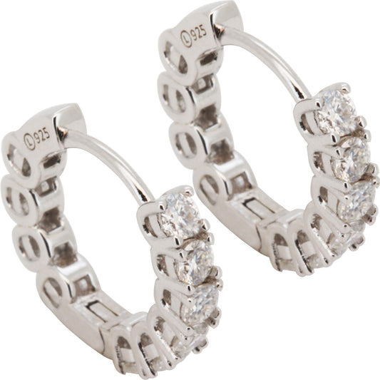 Moissanite 2.5mm x 16mm Hoops