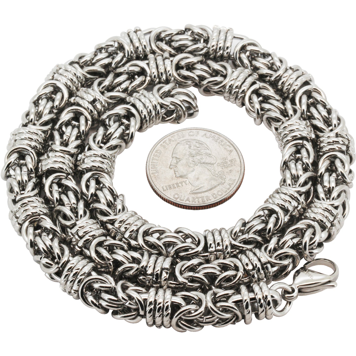 8mm Round Byzantine Chain 22"