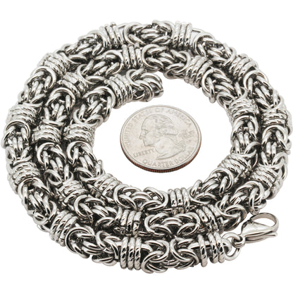 8mm Round Byzantine Chain 22"