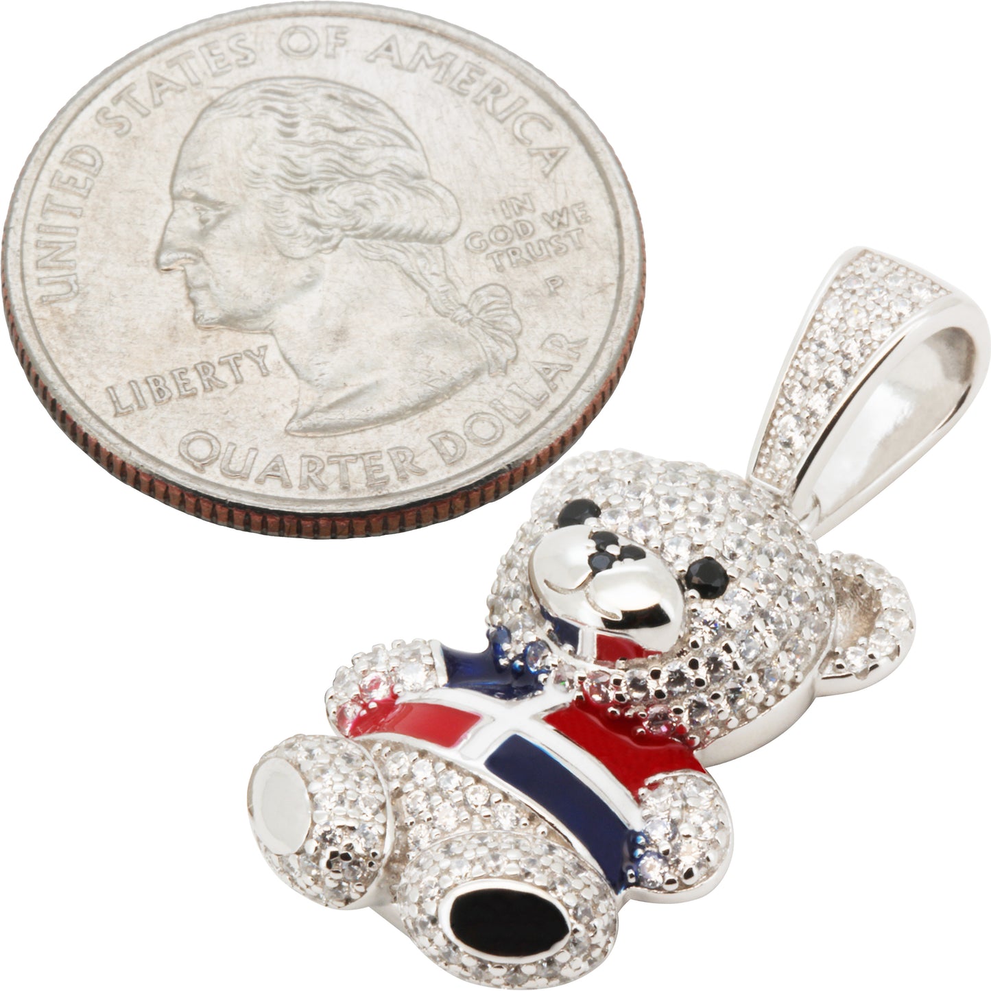Dominican Republic Flag Teddy Bear Pendant