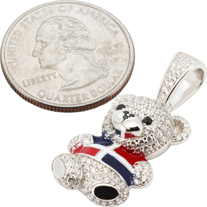 Dominican Republic Flag Teddy Bear Pendant