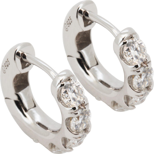 Moissanite 3mm x 13mm Hoops