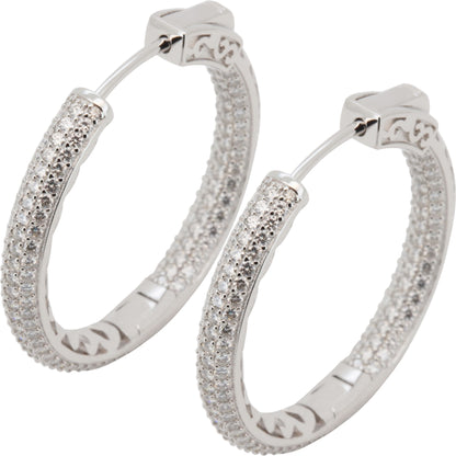 Moissanite 4mm x 30mm Hoops