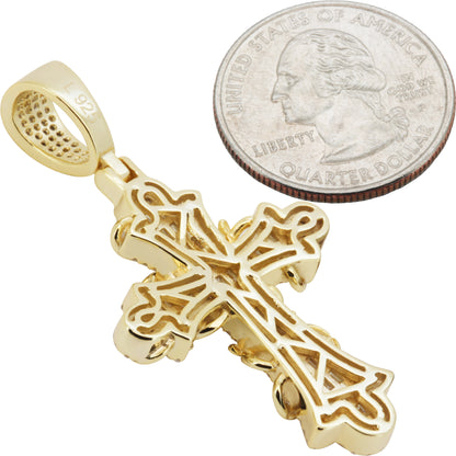 Tangled Rose Vine Cross Pendant