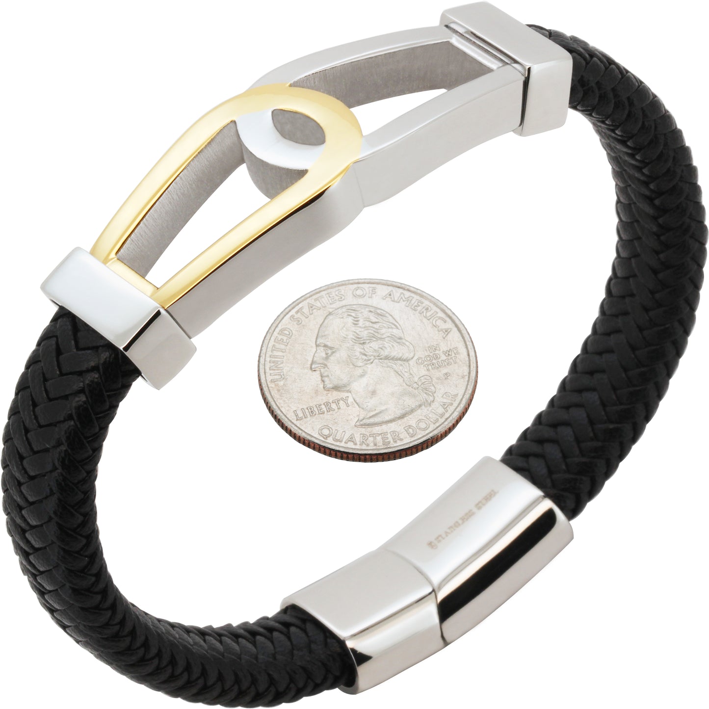 19mm Nautical Hook Leather Bracelet 8”