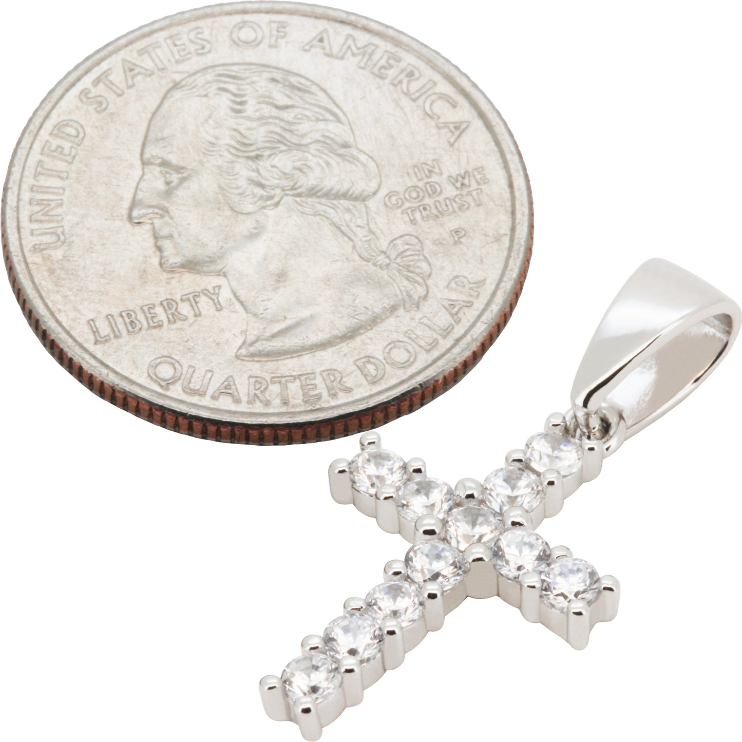 3mm Tennis Cross Pendant