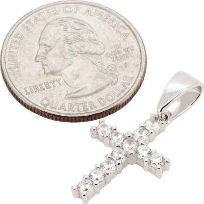 3mm Tennis Cross Pendant