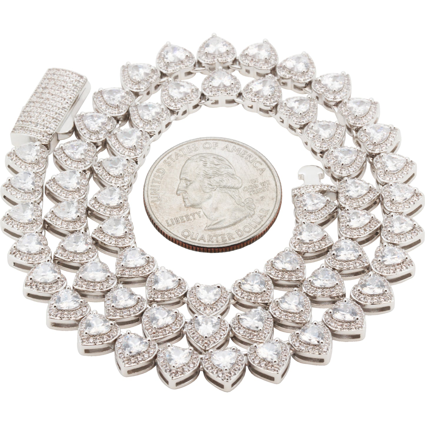 7mm Heart Tennis Chain 17"