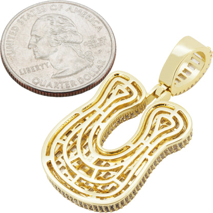 Bubble Letter U Pendant